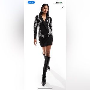 ASOS Black embellished blazer dress